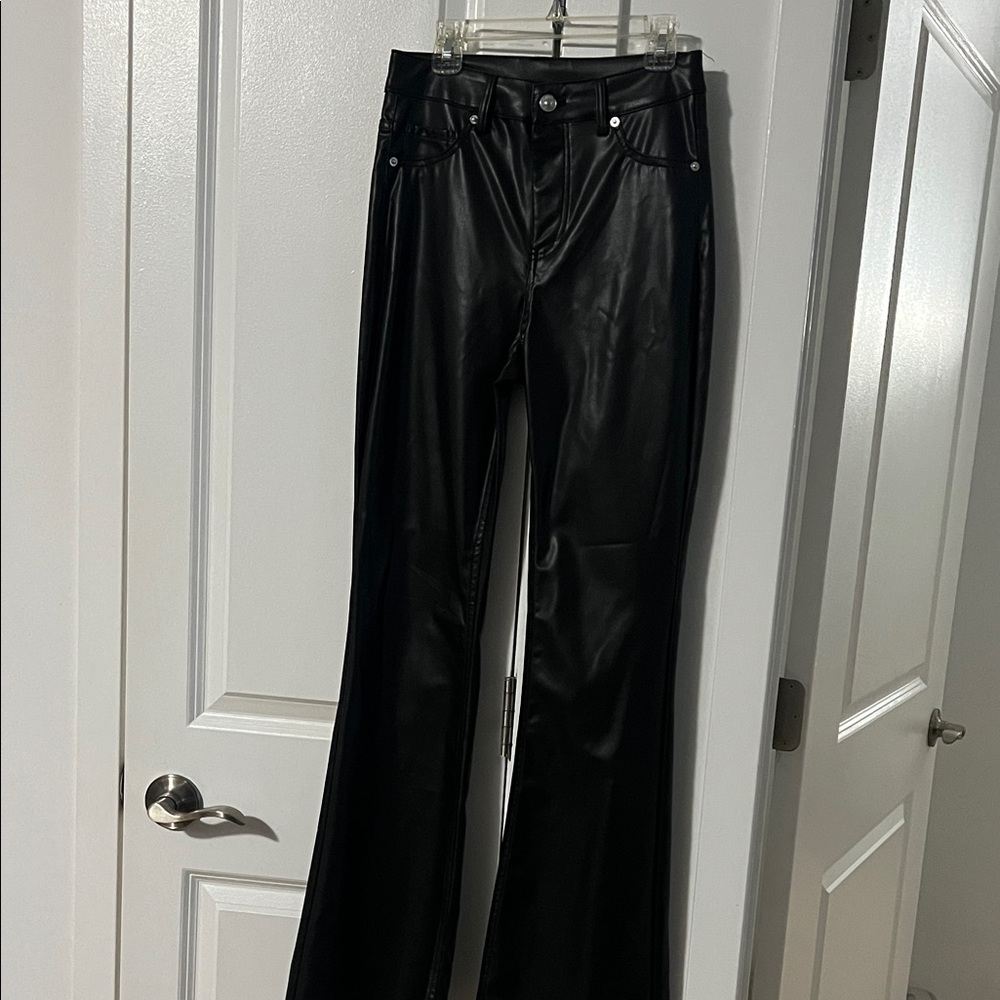 Faux leather pants